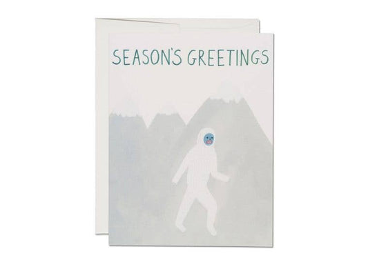 Holiday Yeti holiday greeting card: Singles