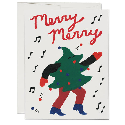 Dancing Tree holiday greeting card: Singles